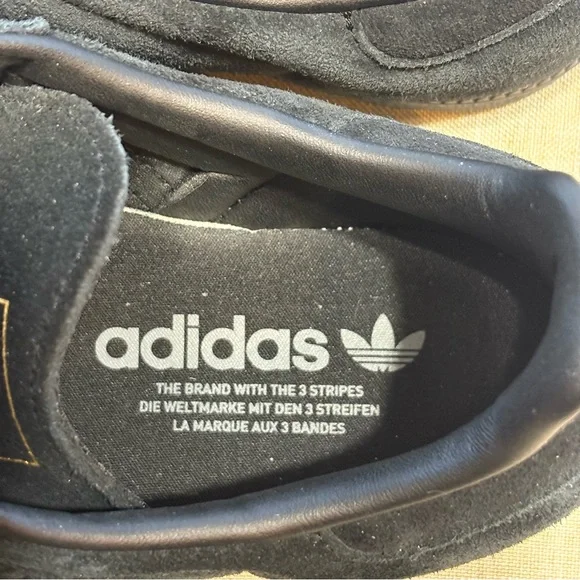 Adidas Men's Black Gazelle Suede Sneakers Size 7 - Picture 11 of 12